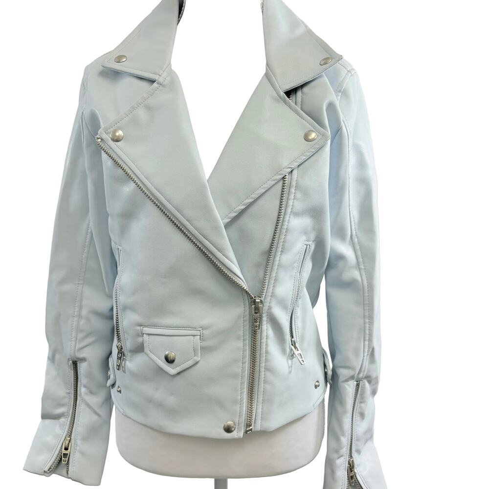 Blank NYC faux leather biker style jacket, size XS